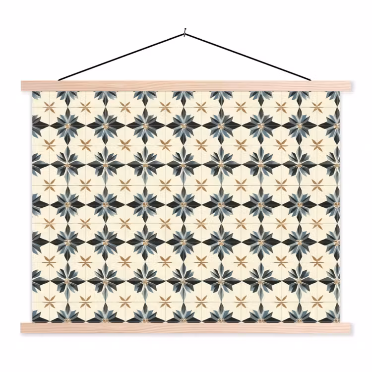 Schoolplaat - Sierlijk - Ornament - Blauw — 1