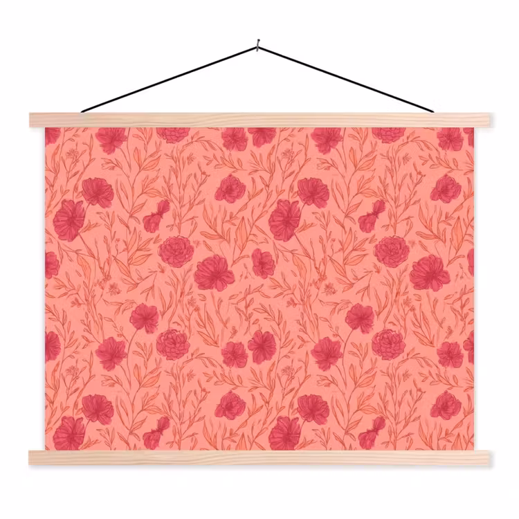 Schoolplaat - Weidebloemen - Romantisch - Roze — 1