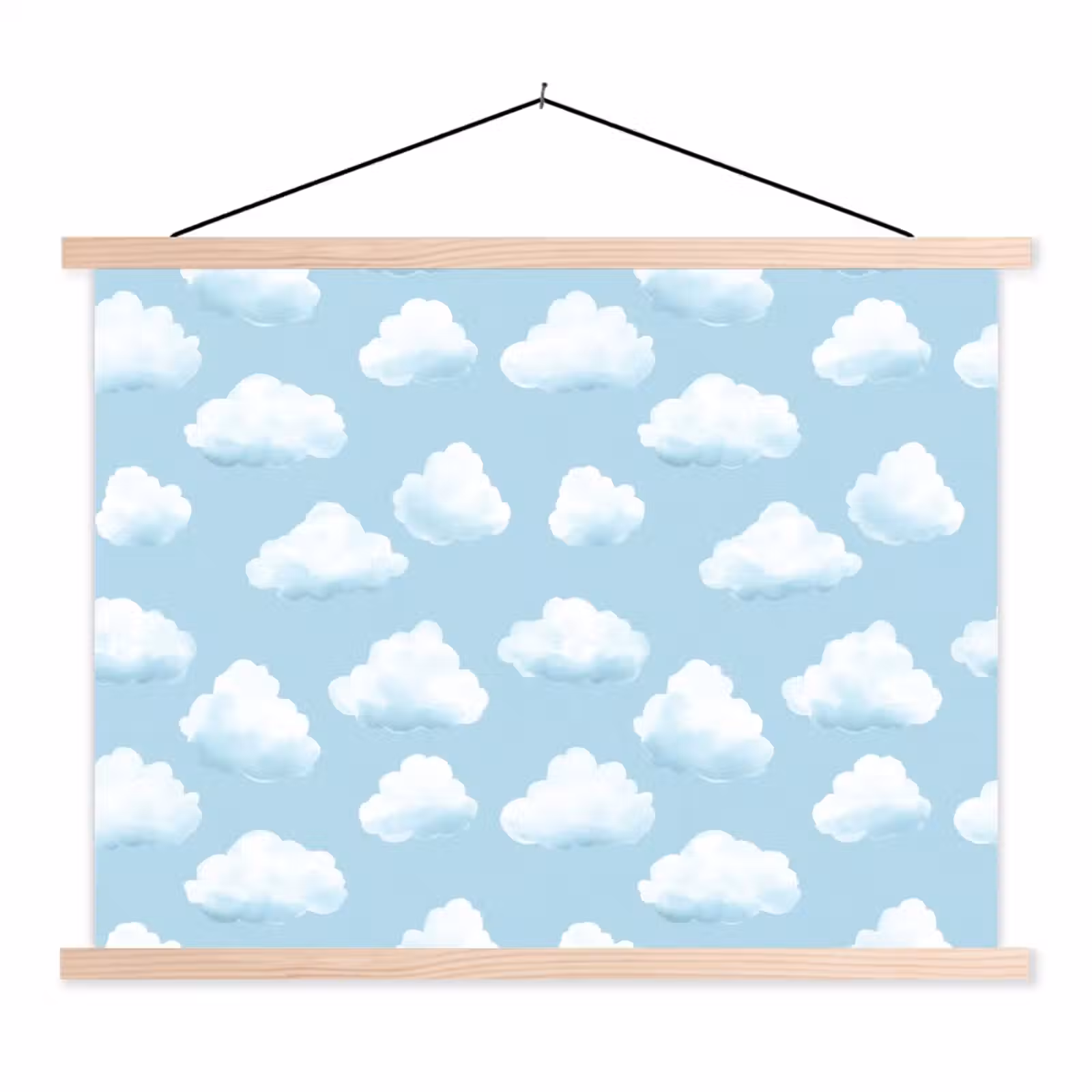 Schoolplaat - Wolken - Illustratie - Blauw — 1