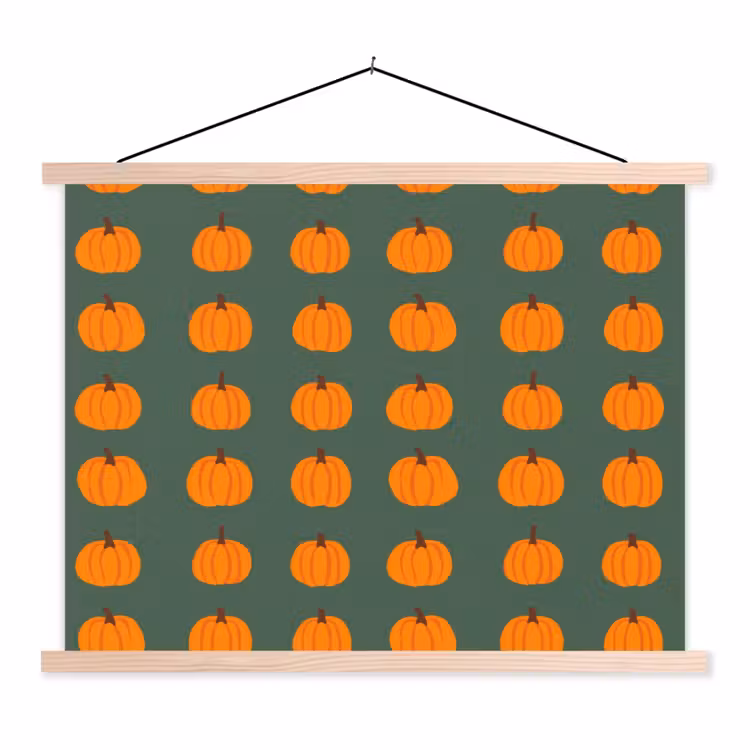 Schoolplaat - Pompoen - Patroon - Oranje — 1
