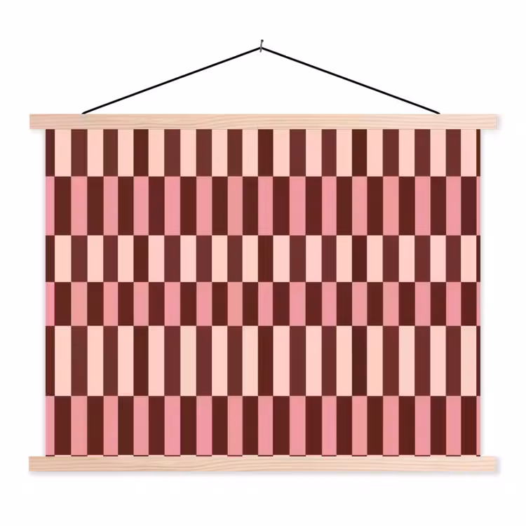 Schoolplaat - Roze - Rood - Blokjes — 1