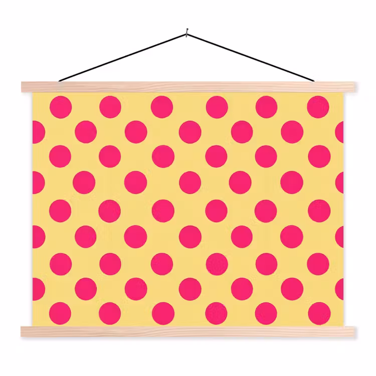 Schoolplaat - Roze - Stippen - Geel — 1