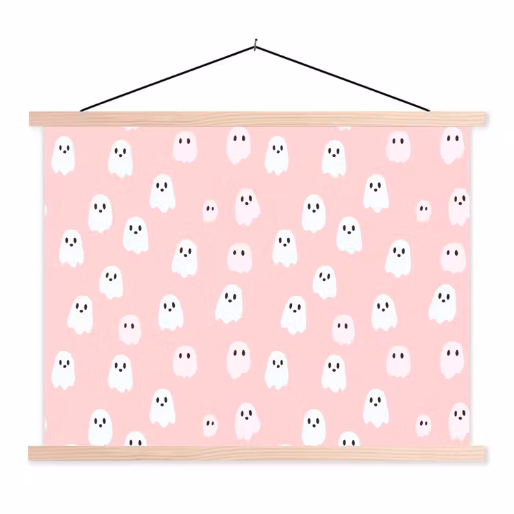 Schoolplaat - Spookjes - Patroon - Roze — 1