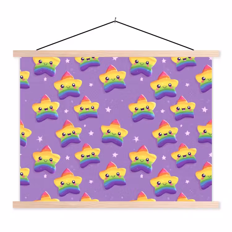 Schoolplaat - Sterren - Regenboog - Paars — 1