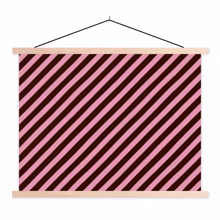 Schoolplaat - Strepen - Roze - Bruin — 1