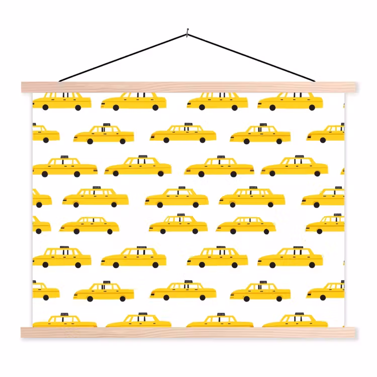 Schoolplaat - Taxi - Iconisch - Geel — 1