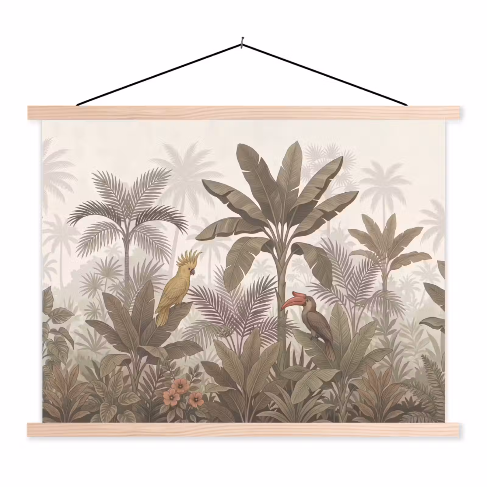 Schoolplaat - Vogel - Jungle - Tropisch - Illustratie - Groen — 1