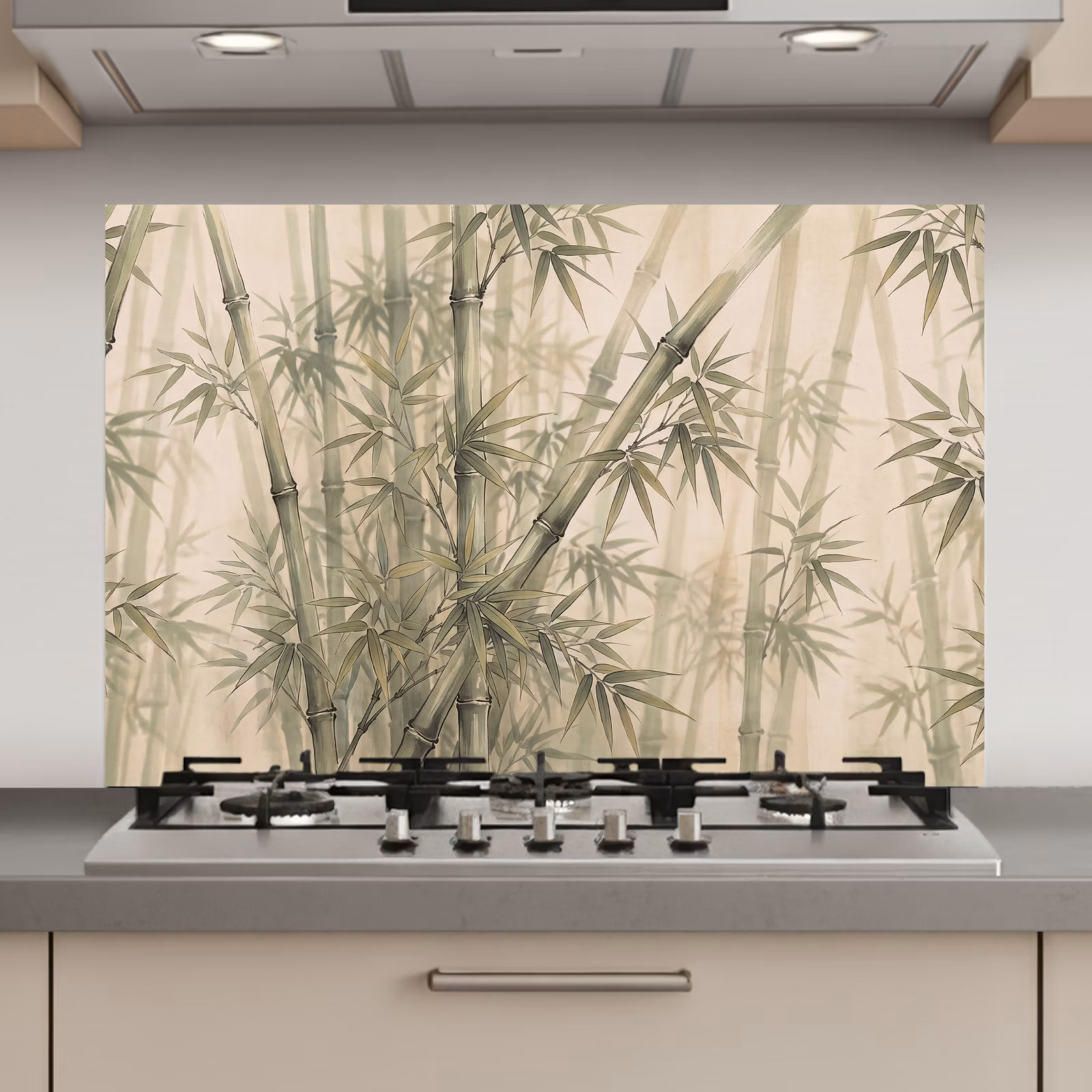 Spatscherm keuken - Bamboe - Bladeren - Aziatisch - Groen - Natuur — 1