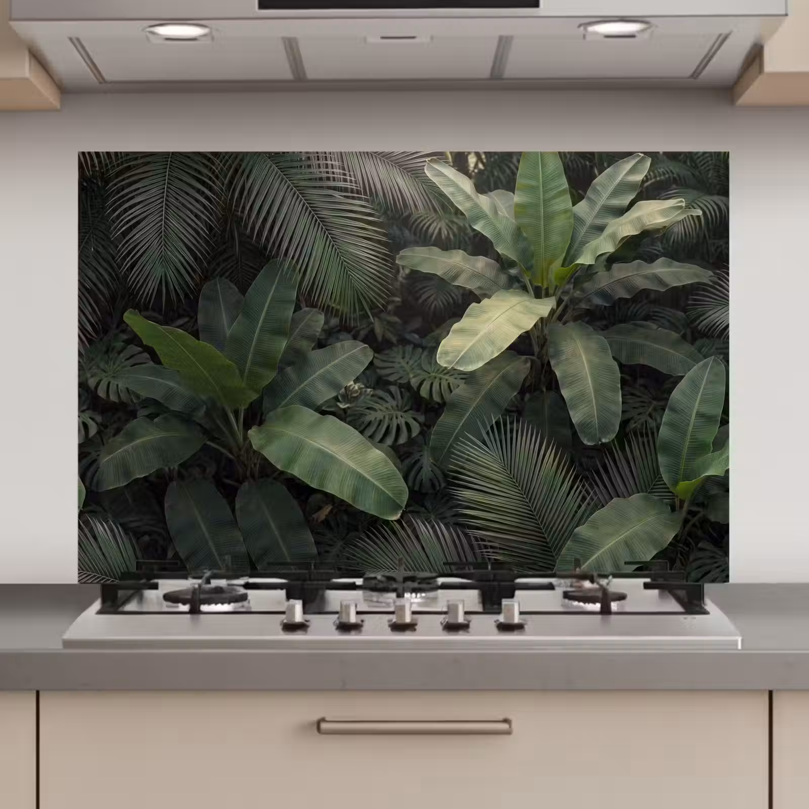 Spatscherm keuken - Bladeren - Groen - Tropisch - Natuur — 1