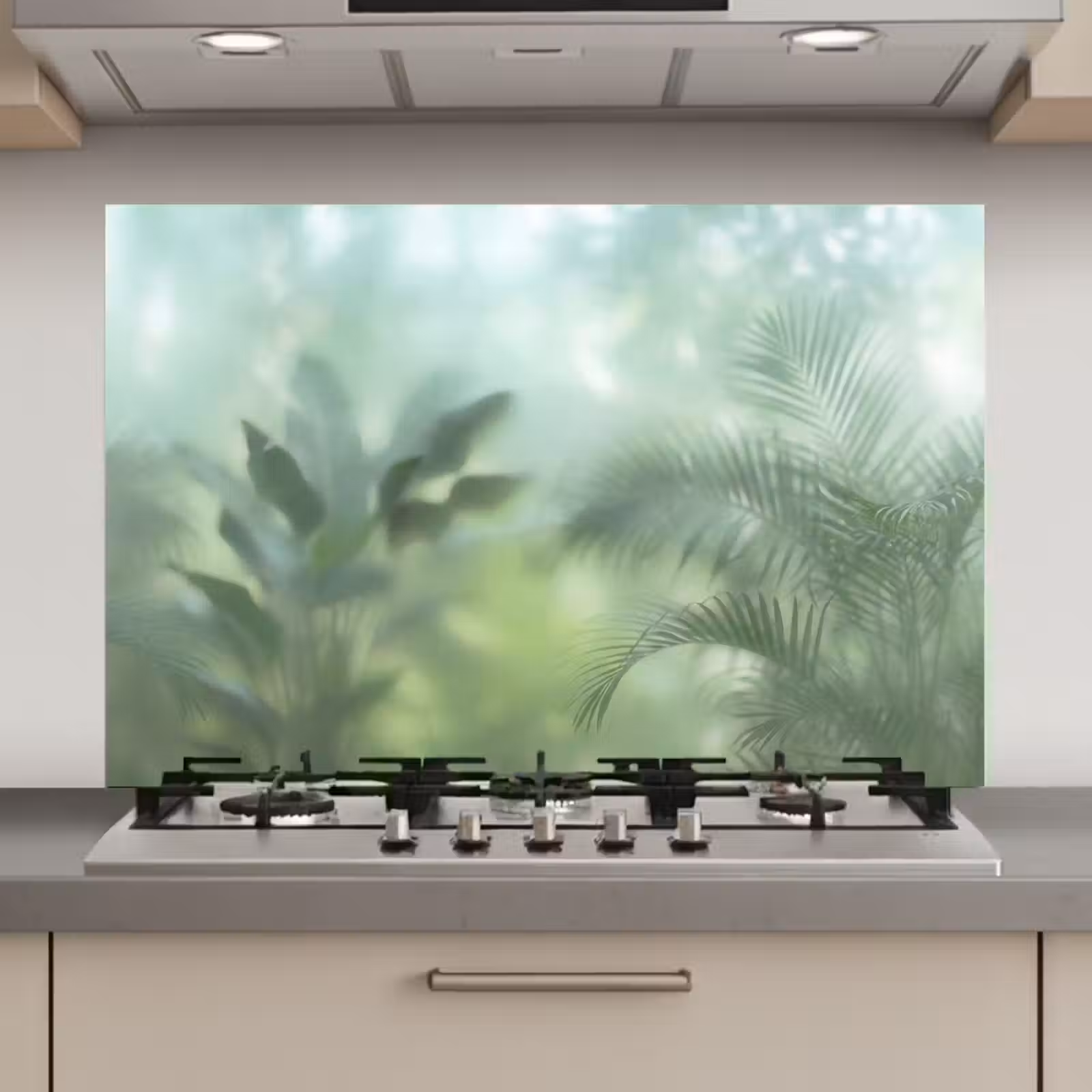 Spatscherm keuken - Natuur - Vervaagd - Groen - Abstract - Modern — 1