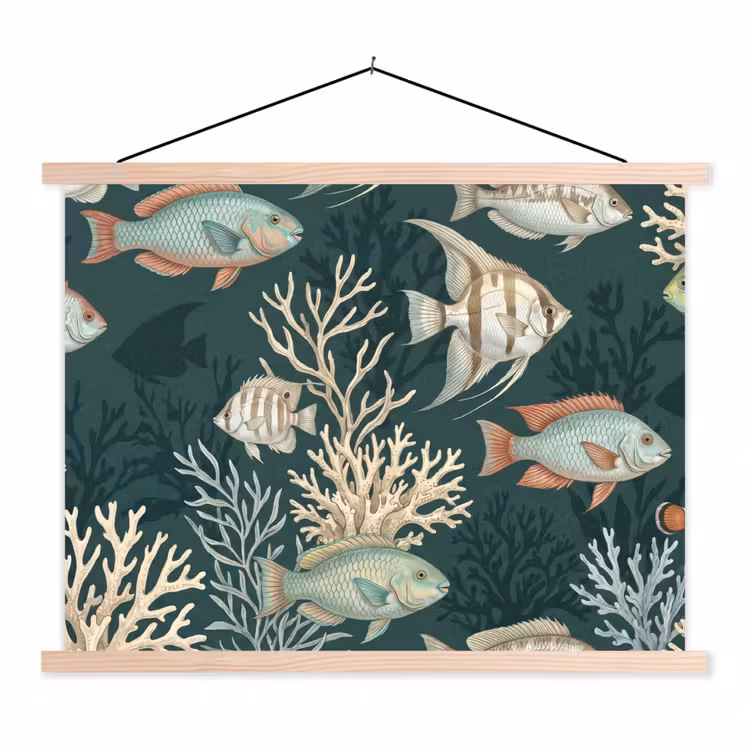 Schoolplaat - Vis - Koraal - Onderwater - Illustratie — 1