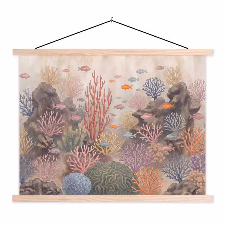Schoolplaat - Vis - Koraalrif - Onderwaterwereld - Illustratie — 1