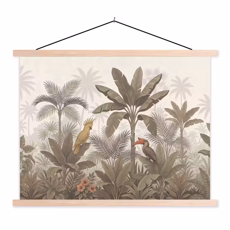 Schoolplaat - Vogel - Jungle - Tropisch - Illustratie - Groen — 1