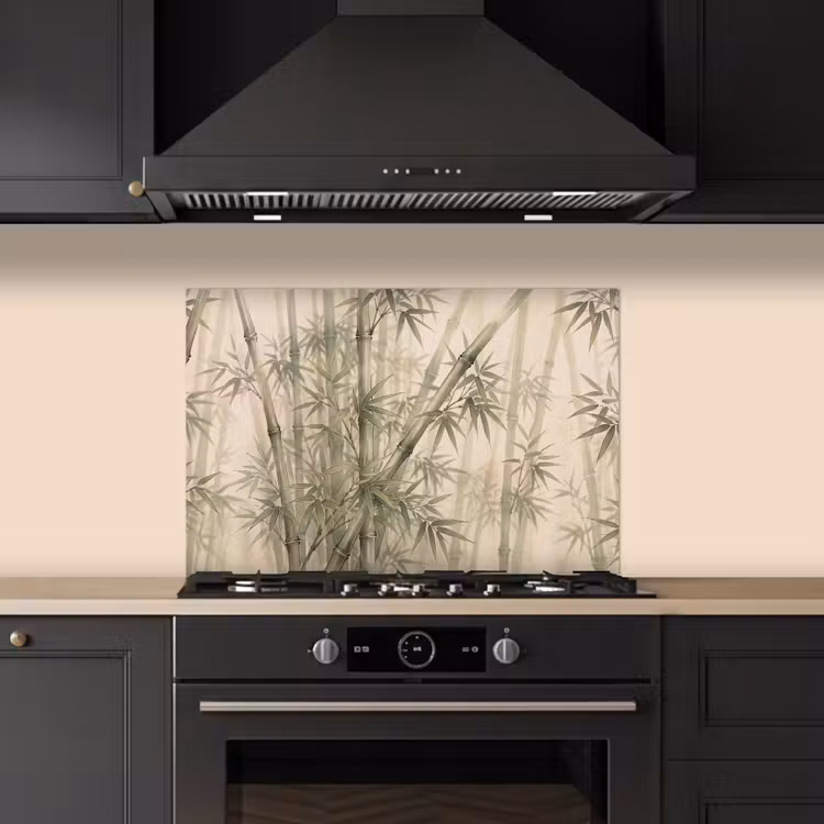 Spatscherm keuken - Bamboe - Bladeren - Aziatisch - Groen - Natuur — 2