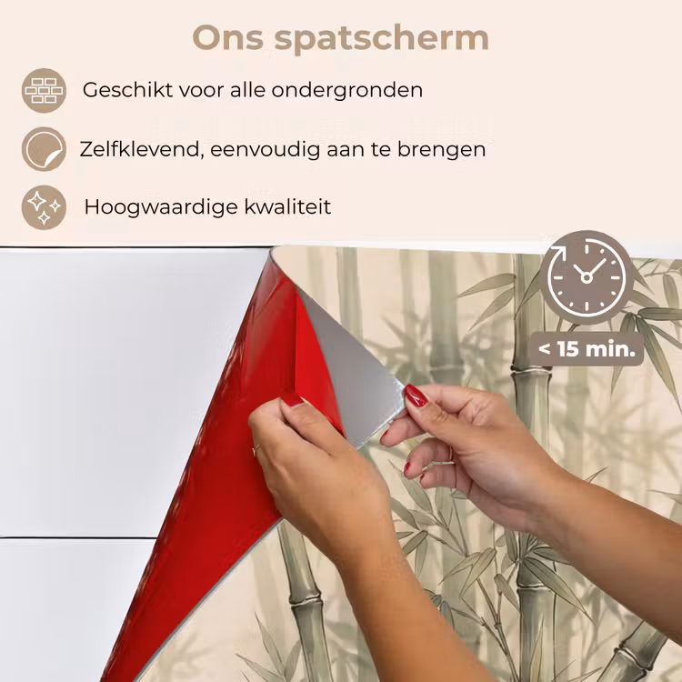 Spatscherm keuken - Bamboe - Bladeren - Aziatisch - Groen - Natuur — 4