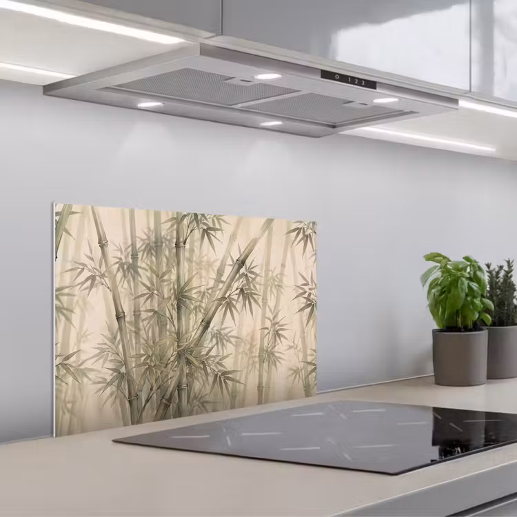 Spatscherm keuken - Bamboe - Bladeren - Aziatisch - Groen - Natuur — 5