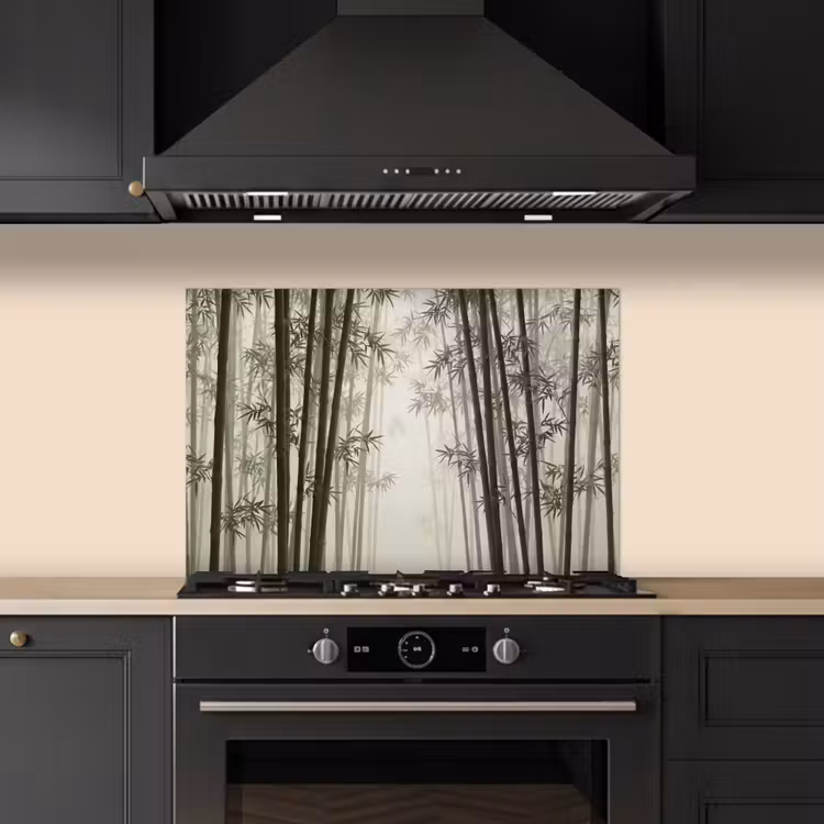 Spatscherm keuken - Bamboe - Bos - Mist - Natuur — 2