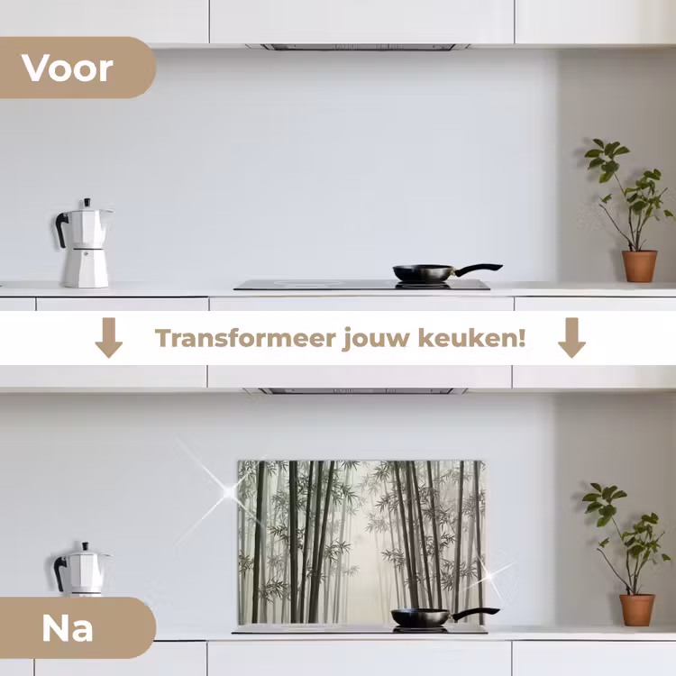 Spatscherm keuken - Bamboe - Bos - Mist - Natuur — 3