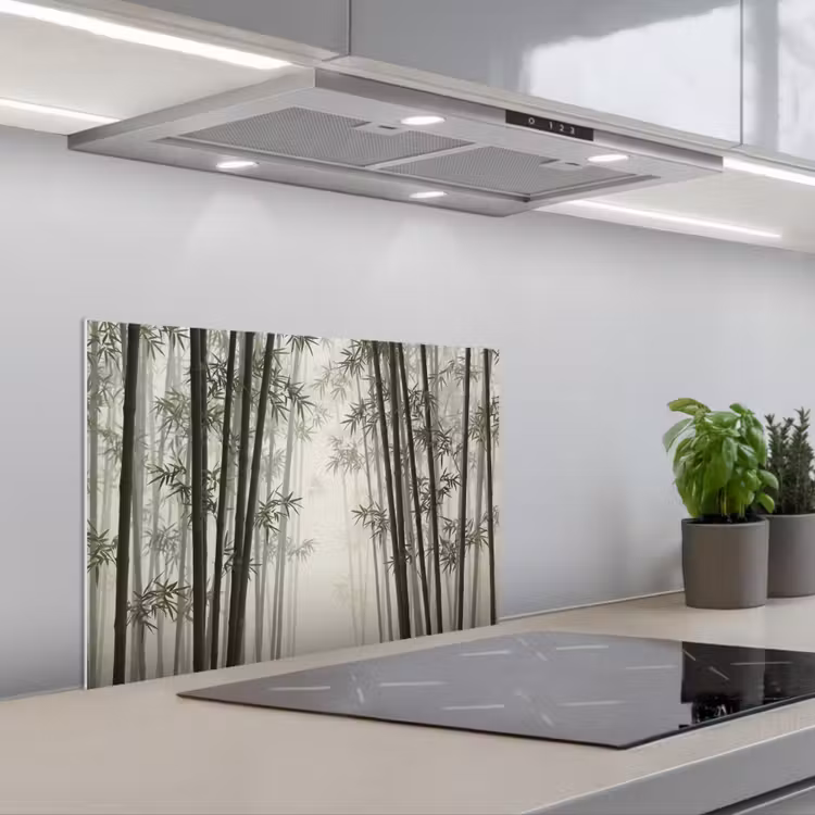 Spatscherm keuken - Bamboe - Bos - Mist - Natuur — 5