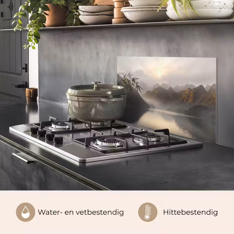 Spatscherm keuken - Bergen - Water - Mist - Natuur - Landschap — 7