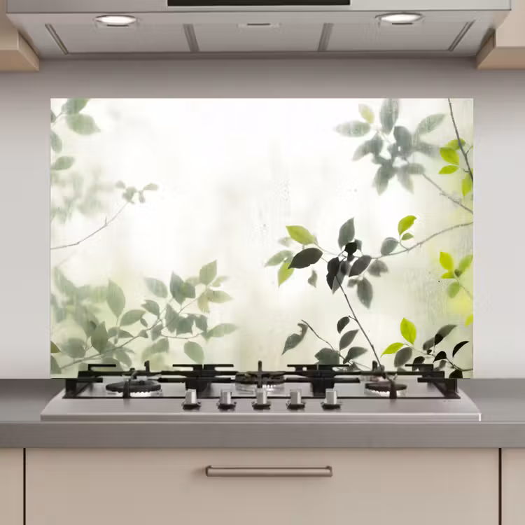 Spatscherm keuken - Blad - Schaduw - Natuur - Abstract - Groen — 1