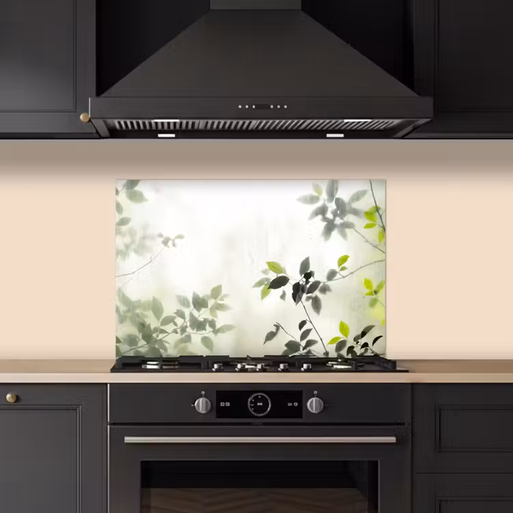 Spatscherm keuken - Blad - Schaduw - Natuur - Abstract - Groen — 2