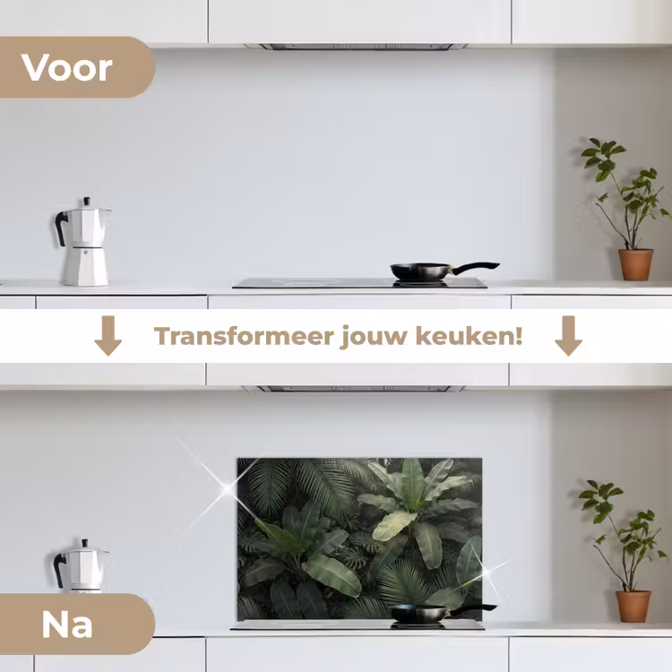 Spatscherm keuken - Bladeren - Groen - Tropisch - Natuur — 3