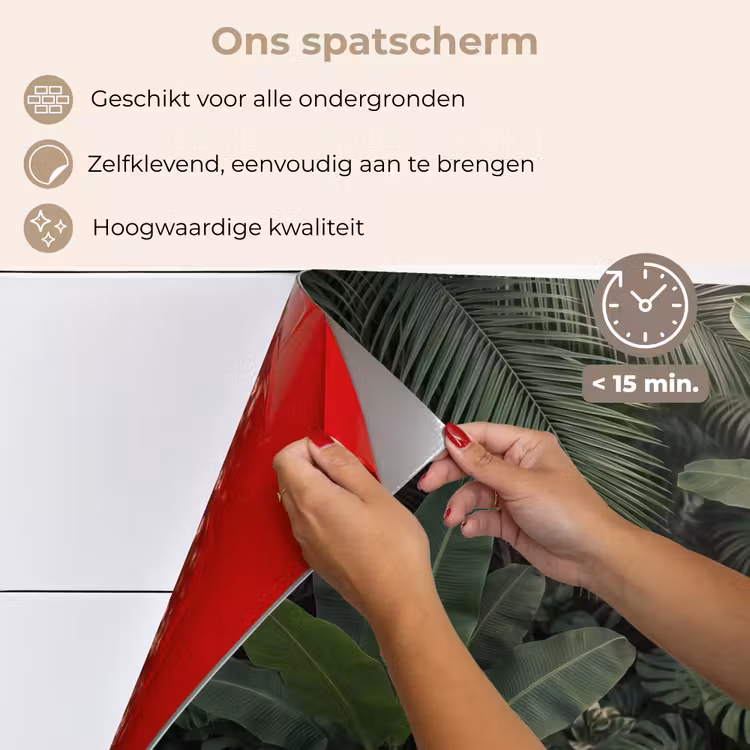 Spatscherm keuken - Bladeren - Groen - Tropisch - Natuur — 4