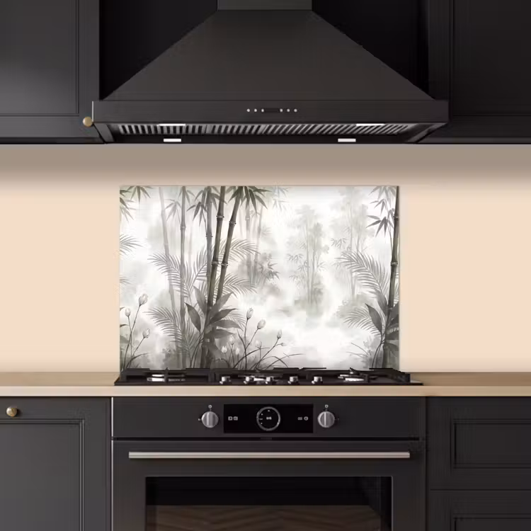 Spatscherm keuken - Bloemen - Knop - Tuin - Illustratie - Wit — 2