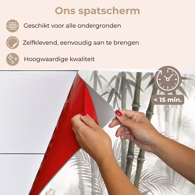 Spatscherm keuken - Bloemen - Knop - Tuin - Illustratie - Wit — 4