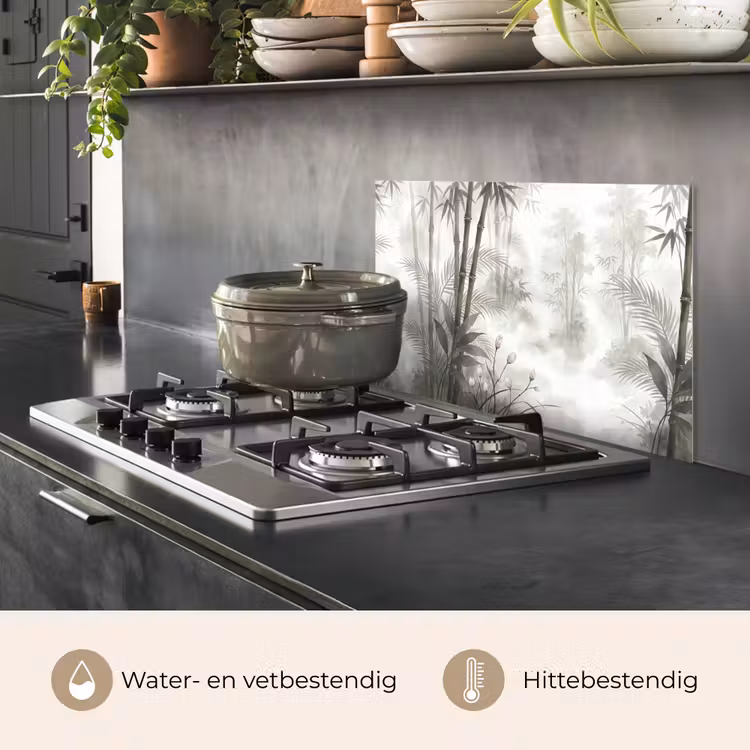 Spatscherm keuken - Bloemen - Knop - Tuin - Illustratie - Wit — 7