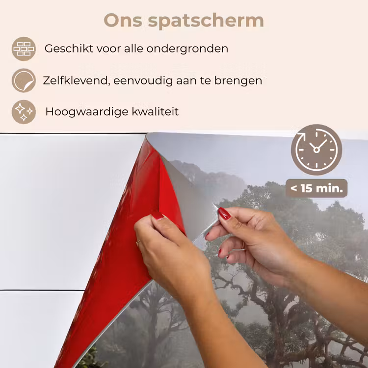 Spatscherm keuken - Boom - Mistig - Bos - Groen - Natuur — 4