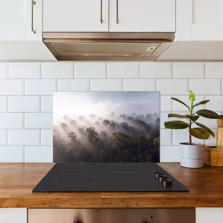 Spatscherm keuken - Bos - Mist - Natuur - Groen — 6