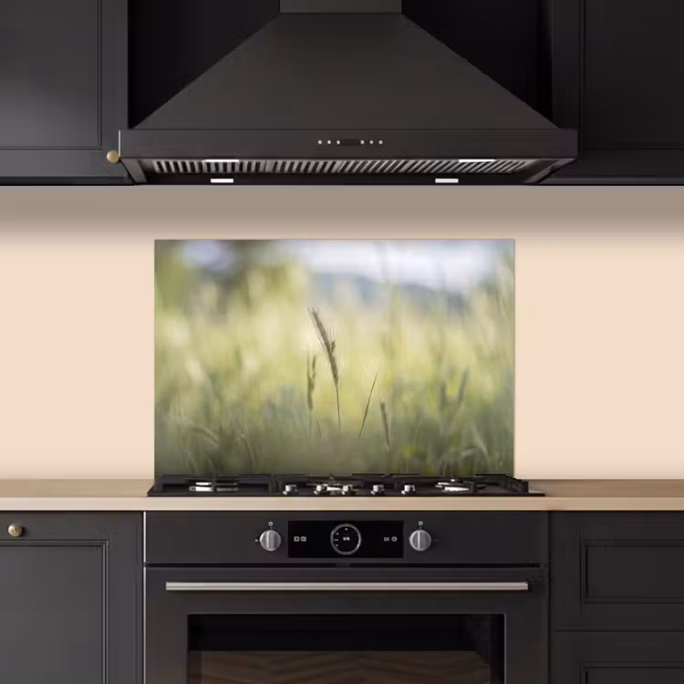 Spatscherm keuken - Graan - Aar - Natuur - Groen - Detail — 2