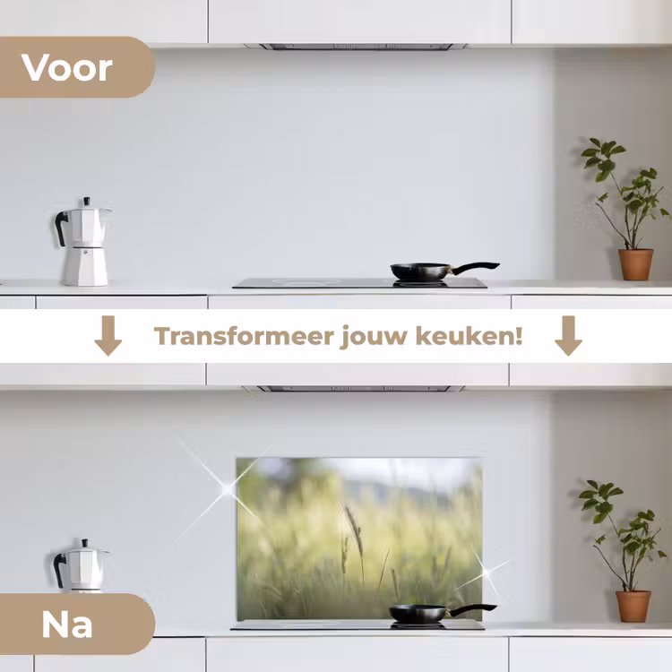 Spatscherm keuken - Graan - Aar - Natuur - Groen - Detail — 3