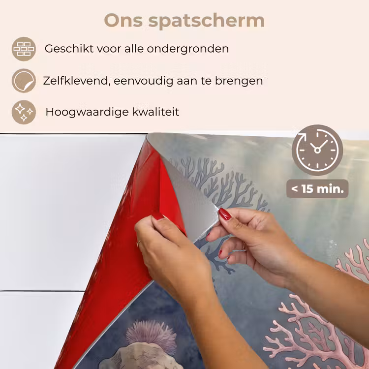 Spatscherm keuken - Koraal - Onderwater - Natuur - Roze — 4