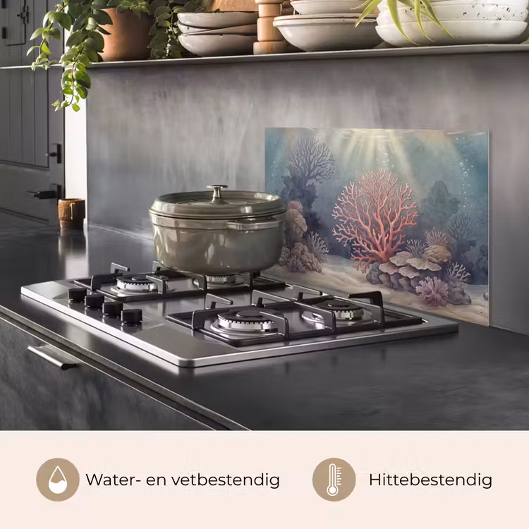 Spatscherm keuken - Koraal - Onderwater - Natuur - Roze — 7