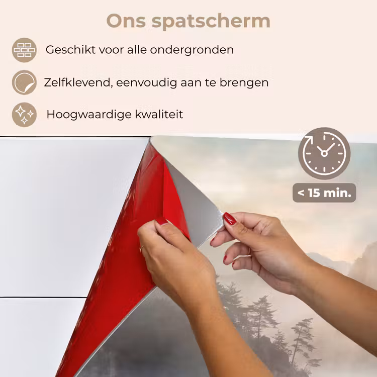Spatscherm keuken - Landschap - Bergen - Mist - Water - Natuur — 4