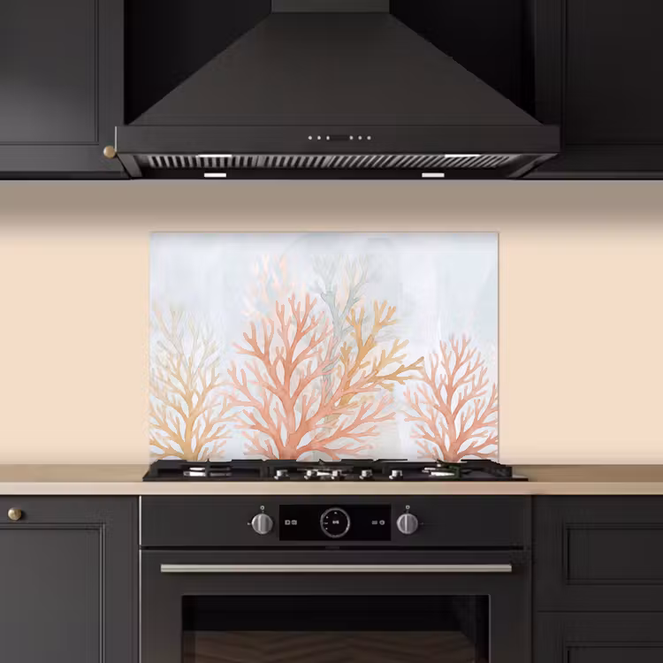 Spatscherm keuken - Natuur - Abstract - Aquarel - Organisch - Warm — 2