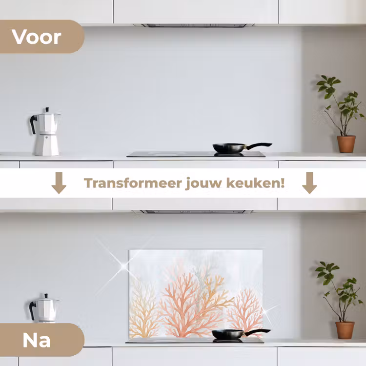 Spatscherm keuken - Natuur - Abstract - Aquarel - Organisch - Warm — 3