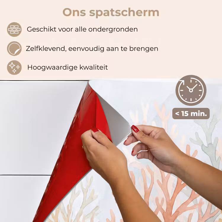 Spatscherm keuken - Natuur - Abstract - Aquarel - Organisch - Warm — 4