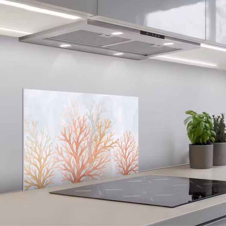 Spatscherm keuken - Natuur - Abstract - Aquarel - Organisch - Warm — 5