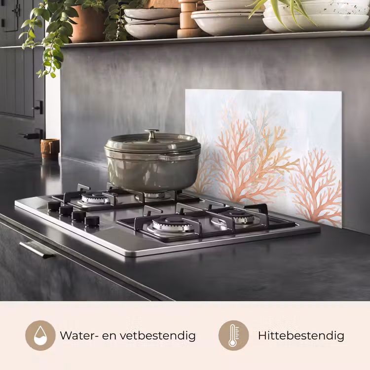 Spatscherm keuken - Natuur - Abstract - Aquarel - Organisch - Warm — 7
