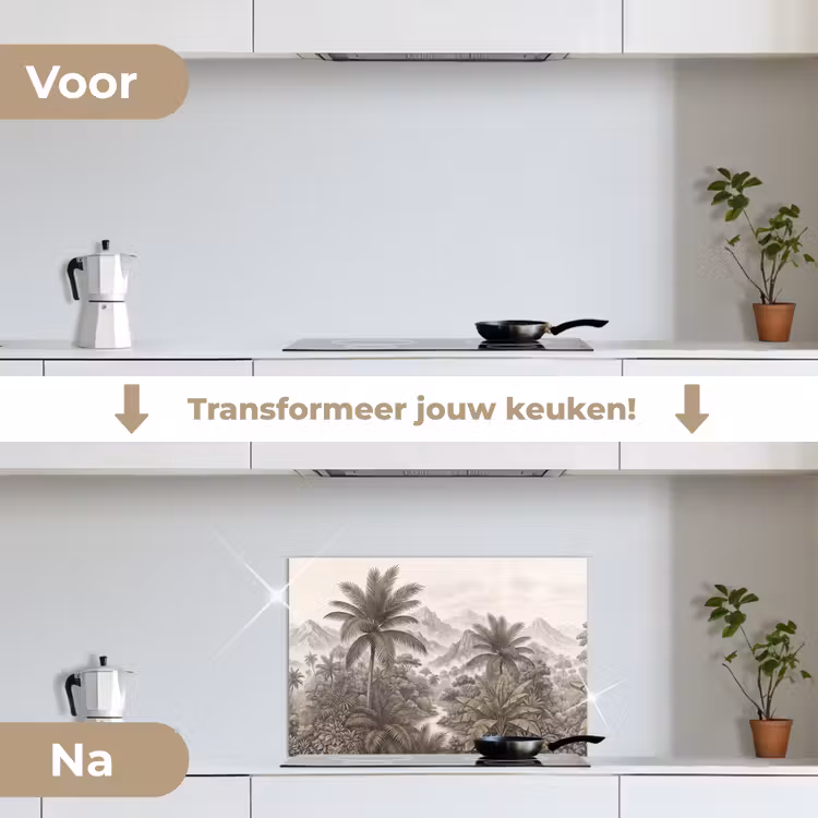 Spatscherm keuken - Natuur - Bergen - Rivier - Tropisch - Vintage — 3