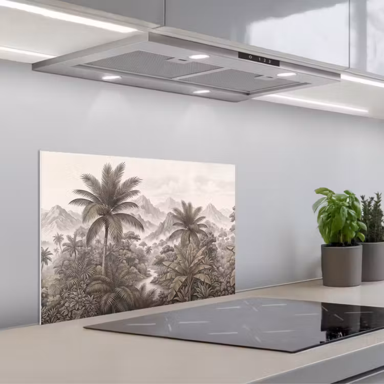 Spatscherm keuken - Natuur - Bergen - Rivier - Tropisch - Vintage — 5