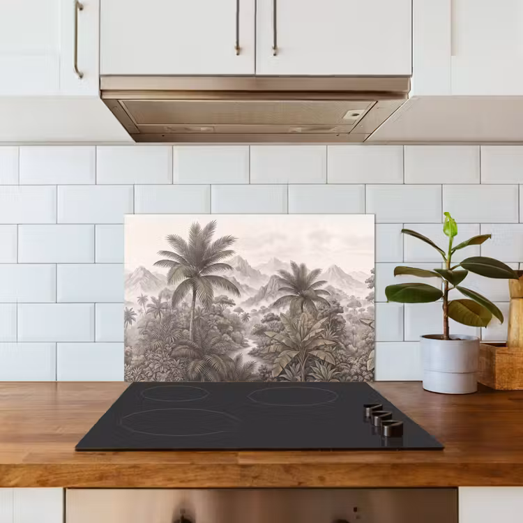 Spatscherm keuken - Natuur - Bergen - Rivier - Tropisch - Vintage — 6