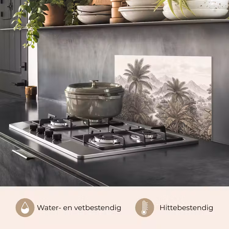 Spatscherm keuken - Natuur - Bergen - Rivier - Tropisch - Vintage — 7