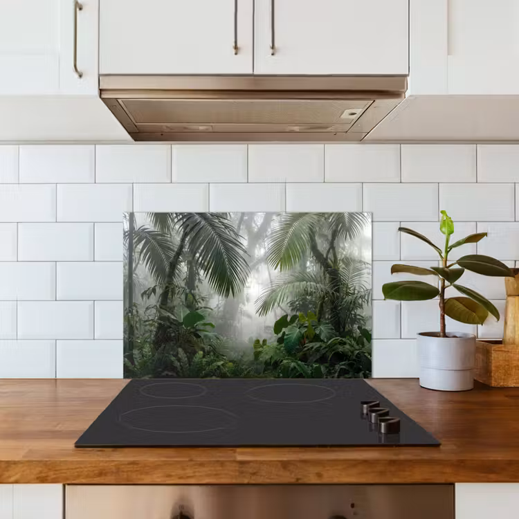 Spatscherm keuken - Natuur - Jungle - Mist - Tropisch - Groen — 6