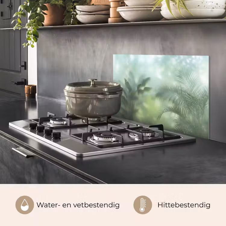 Spatscherm keuken - Natuur - Vervaagd - Groen - Abstract - Modern — 7