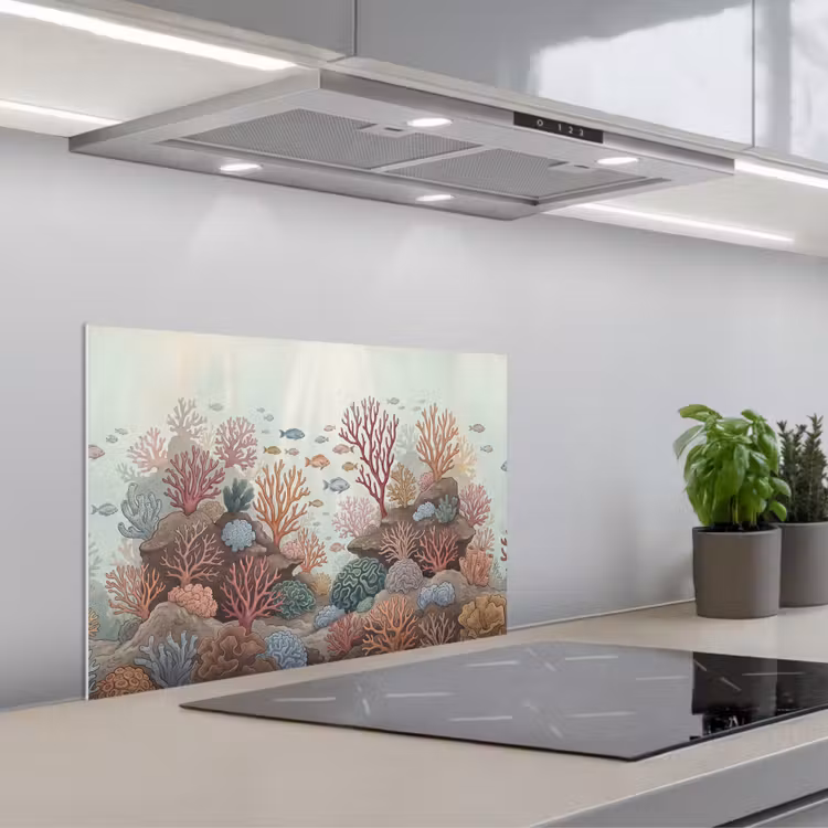 Spatscherm keuken - Onderwater - Koraal - Vis - Natuur — 5